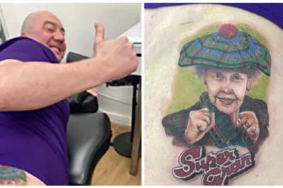 Devoted Super Gran Fan Commemorates Beloved Character with Unique Tattoo on His Buttocks